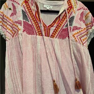 THML Pink and Red Embroidered Top